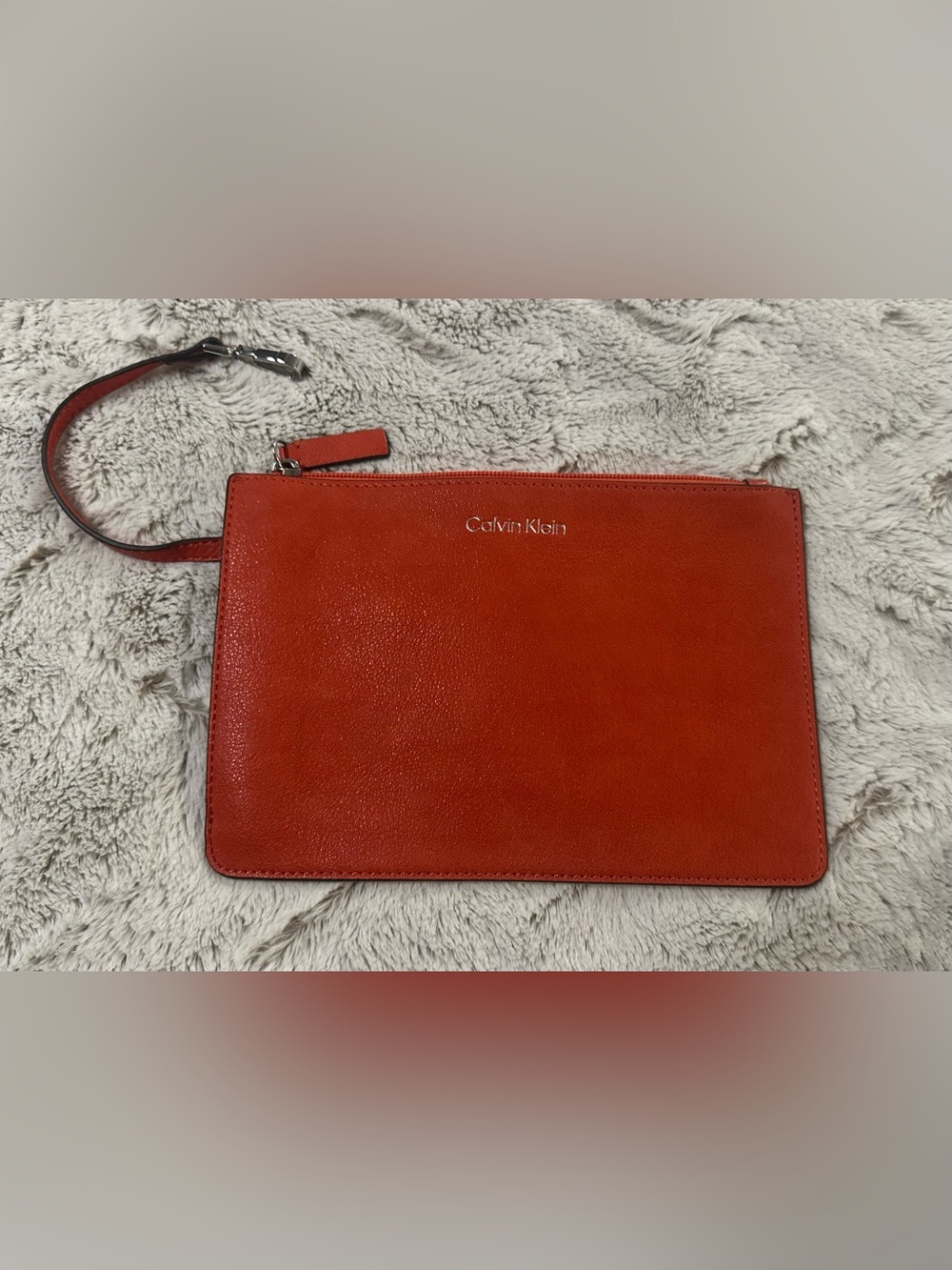 Calvin Klein Orange Wristlet Clutch Pouch
